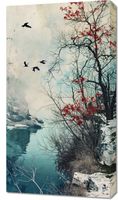 Obraz 50x90cm Zimowy Brzask Ptaków