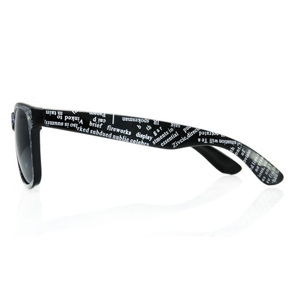 Okulary wayfarery NERDY kujonki - NEWSPAPER czarne zdjęcie 3