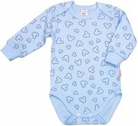 Body DŁUGI rękaw 2 napy MYSZKA Błękit 86 KLEKLE