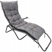 Poduszka Ogrodowa 180X50 Cm Na Leżak Ławkę Huśtawkę Wodoodporna Szara