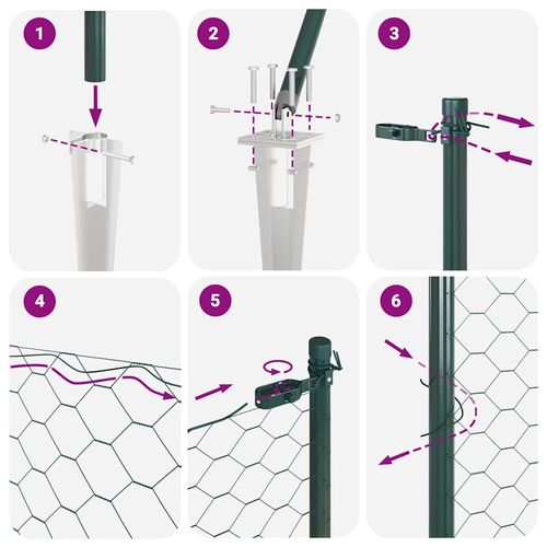 Ogrodzenie z słupkami Zielony 0.4 x 10 m Stal pokryta PCV na Arena.pl