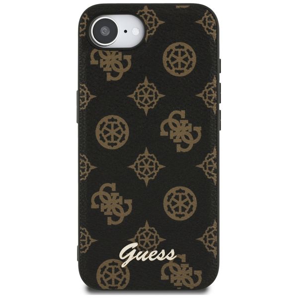 etui guess peony script logo magsafe do  iphone 16e czarny zdjęcie 3