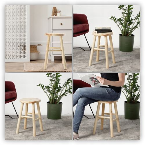 TABORET DREWNIANY KUCHENNY STOŁEK KRZESŁO 46cm SOLIDNY SOSNOWY DO na Arena.pl