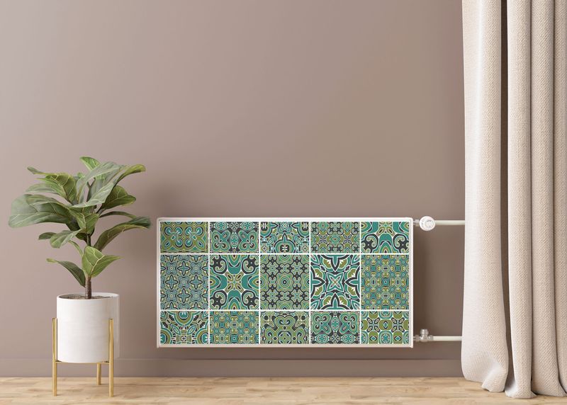 Mata MAGNETYCZNA Na Kaloryfer Zielona Mozaika Marokańska 100cm x 60cm zdjęcie 7