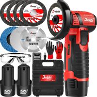 SZLIFIERKA KĄTOWA AKUMULATOROWA BEZSZCZOTKOWA MINI GUMÓWKA 2x AKU 7x TARCZA