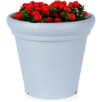 Duża Doniczka Ogrodowa Donica Zewnętrzna Plastikowa Okrągła 38x34 cm