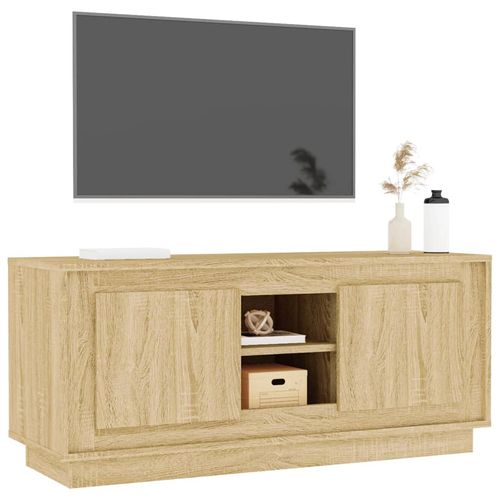 Szafka pod TV, dąb sonoma, 102x35x45 cm materiał drewnopochodny na Arena.pl