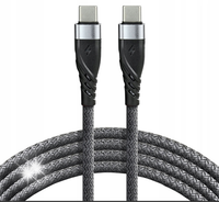 MOCNY KABEL USB-C - USB-C 1M EVERACTIVE OPLOT Szybkie ładowanie 60W QC