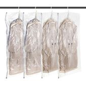 Worki Próżniowe Wiszące na Ubrania 135x70 cm 4 Sztuki Przezroczyste Duże