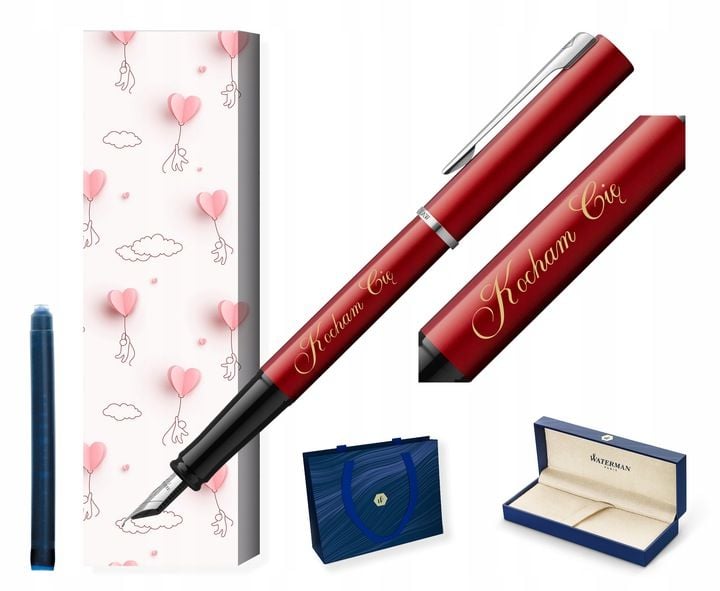 Pióro wieczne Waterman Allure czerwone z grawerem - Prezent na Walentynki zdjęcie 2