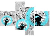 130CM 90 OBRAZ 4 ELEM DMUCHAWCE DELIKATNYM TURKUSIE ŚCIENNY