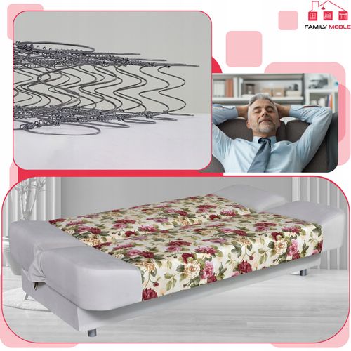 Kanapa sofa Sara Print Duo rozkładana wersalka spania bonell łóżko na Arena.pl