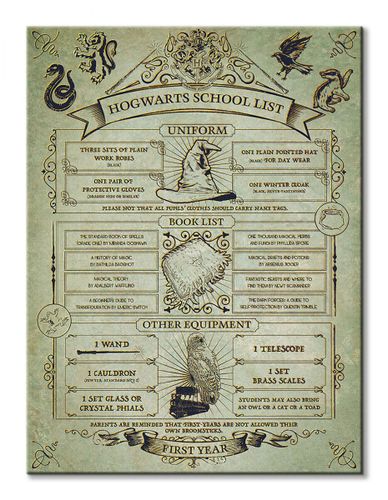 Harry Potter (Hogwarts School List)  - obraz na płótnie 60x80 cm na Arena.pl