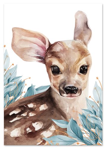 Plakat  dekoracje do pokoju dziecka sarna sarenka 40x50 cm na Arena.pl