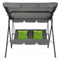 Huśtawka ogrodowa 3-osobowa CASPI szara z regulowanym daszkiem