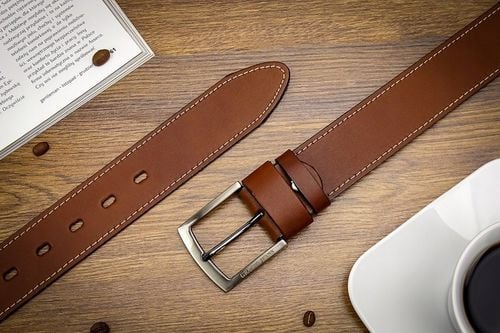 Pasek 110cm Męski Szeroki do SPODNI JEANS Brązowy na Arena.pl