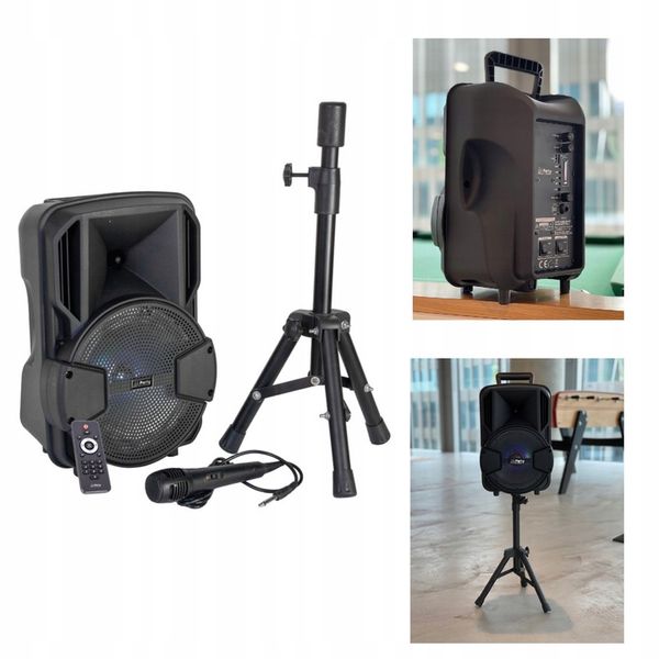 Kolumna BLUETOOTH KARAOKE MIKROFON STATYW PILOT zdjęcie 1