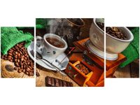 80X40CM ZEGAR KAWA NATURALNA OBRAZ