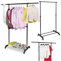 Wieszak Metalowy na Kółkach Stojak Drążek na Ubrania Garderoba