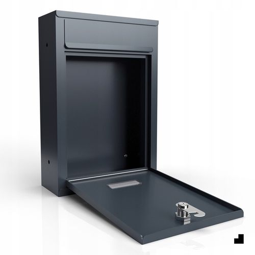 SKRZYNKA NA LISTY Z NUMEREM DOMU | POCZTOWA | A4 | ANTRACYT RAL7016 | WZORY na Arena.pl