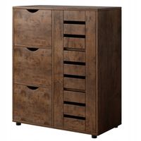 KOMODA DO SALONU RETRO SZAFKA POJEMNA DREWNIANA PÓŁKI LOFT 3 SZUFLADY