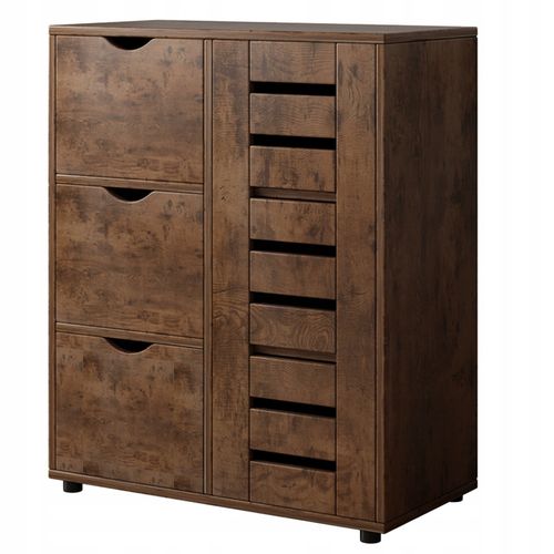 KOMODA DO SALONU RETRO SZAFKA POJEMNA DREWNIANA PÓŁKI LOFT 3 SZUFLADY na Arena.pl