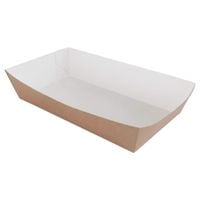 tacka na frytki 15x8,5x3,5cm kraft-biała 100szt abc-pak