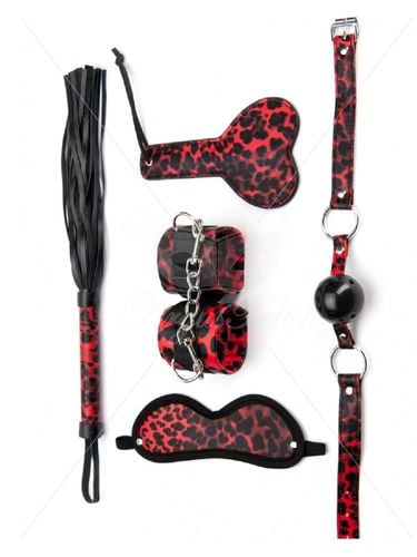 5 pieces leopard bondage set na Arena.pl