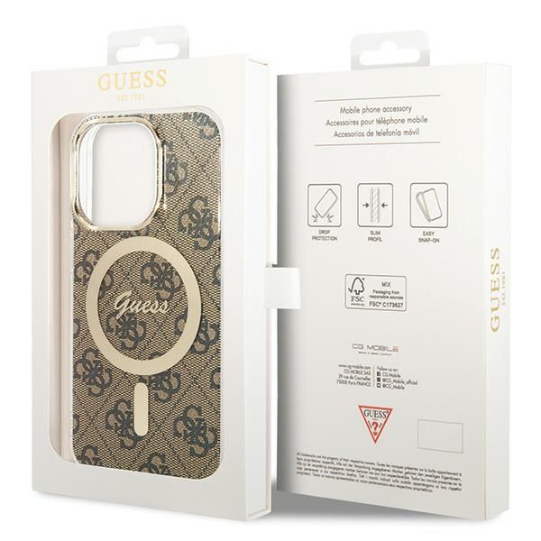 Etui Guess do iPhone 15 Pro, Brązowy, MagSafe zdjęcie 7