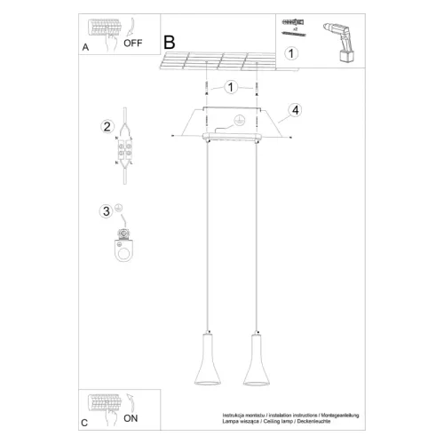 Lampa wisząca REA 2 beton na Arena.pl
