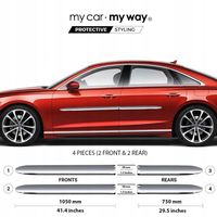 Audi A8 D5 2017+ Listwy CHROM Drzwi Ochronne