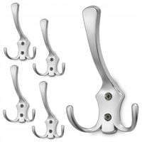 5x HACZYK NA UBRANIA WIESZAK NA UBRANIA ŚCIENNY WIESZAK MEBLOWY CHROM