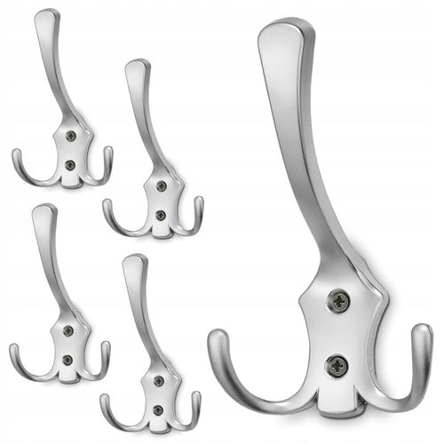 5x HACZYK NA UBRANIA WIESZAK NA UBRANIA ŚCIENNY WIESZAK MEBLOWY CHROM na Arena.pl