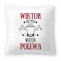 Poduszka Dla Wiktora Na Urodziny Ze Zdjęciem Na Prezent Biała 40X40 Cm