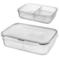 Pojemnik Dzielony Kuchenny na Żywność Jedzenie z Uszczelką Lunchbox 1L