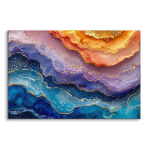 Obraz Do Salonu Kolorowy Marmur Pastele Abstrakcja Glamour 120cm x 80cm na Arena.pl