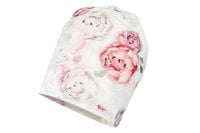 Jamiks AJA czapka dla dziewczynki bambus różowa piwonie 50-52
