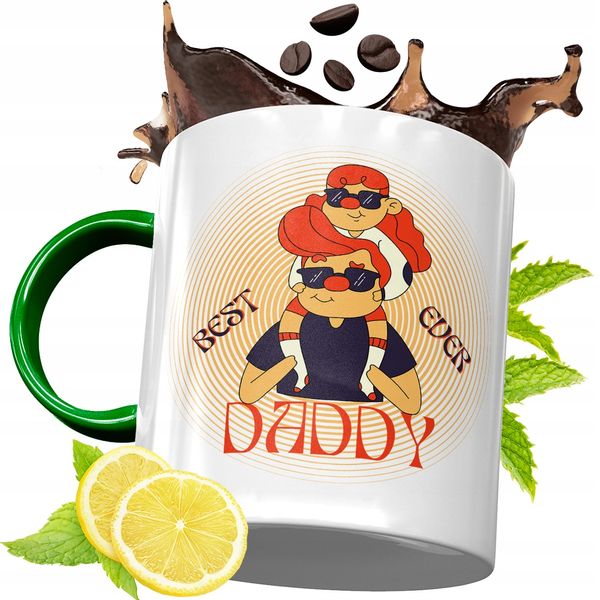 Kubek Zielony Dla Taty Tatusia Na Urodziny Prezent Z Nadrukiem Ze Zdjęciem zdjęcie 1