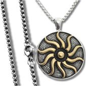 Naszyjnik ze stali chirurgicznej talizman bóg słońca