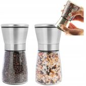 Młynek ręczny do soli pieprzu zestaw 2 młynków przyprawnik solniczka