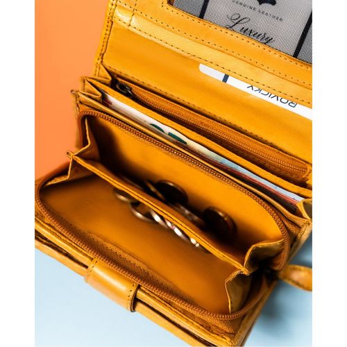 klasyczny portfel damski do torebki z geometrycznym wzorem - rovicky na Arena.pl