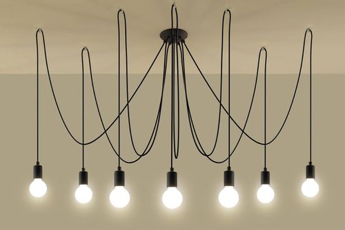 LAMPA wisząca SL.0372 industrialna OPRAWA pająk ZWIS ośmiornica przewody loft czarne na Arena.pl