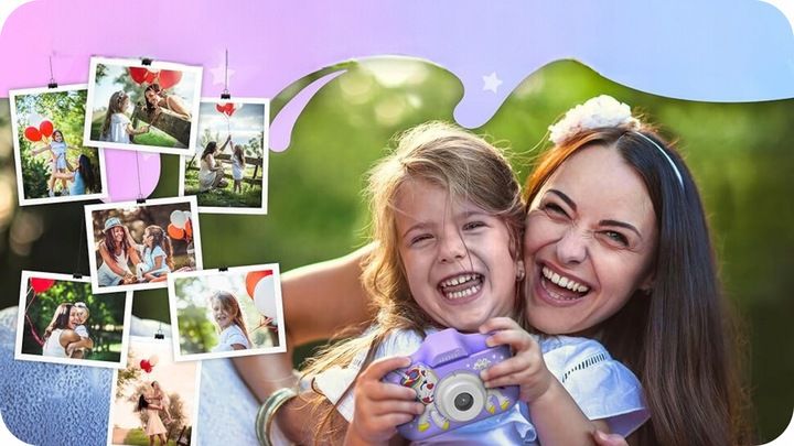 APARAT CYFROWY DLA DZIECI JEDNOROŻEC 48Mpx SELFIE KAMERA+KARTA 32GB MENU PL zdjęcie 12