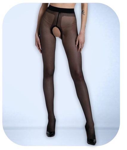 Rajstopy Damskie Gładkie z Dziurką Grubość 20 Den Hip Gloss Czarne 1/2 S/M na Arena.pl