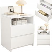 Szafka nocna sypialnia 2 szuflady biała loft nowoczesna 40cm
