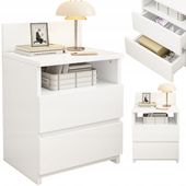 Szafka nocna sypialnia 2 szuflady biała loft nowoczesna 40cm