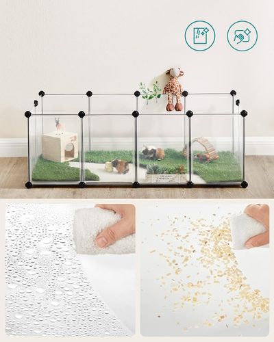 Zagroda bezbarwna dla zwierząt 125x63x42 cm modułowa kojec dla pupili na Arena.pl