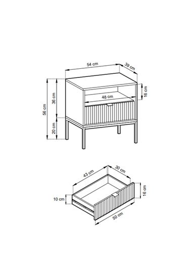Szafka nocna Nova S-54 w kolorze białym glamour złoty stelaż na Arena.pl