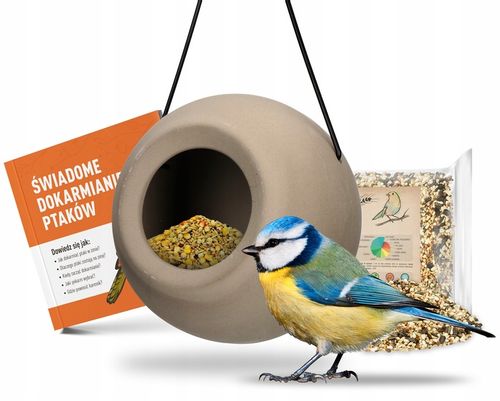 NOWOCZESNY KARMNIK DLA PTAKÓW ZIMUJĄCYCH LISA + POKARM KARMA ZIARNO 1KG na Arena.pl