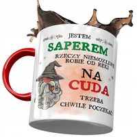 Kubek Czerwony Dla Sapera Na Cuda Trzeba Poczekać Z Nadrukiem Ze Zdjęciem